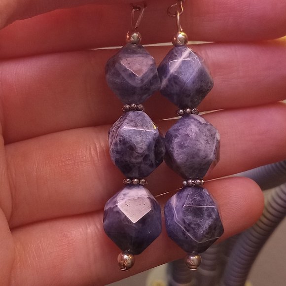 Handmade Sodalite Earrings - Picture 2 of 4